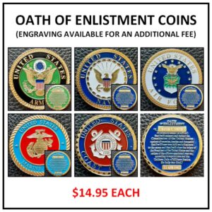 Challenge Coin-US Navy Oath of Enlistment Engraved with Name and Date of Oath