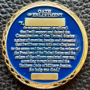 Challenge Coin-US Navy Oath of Enlistment Engraved with Name and Date of Oath