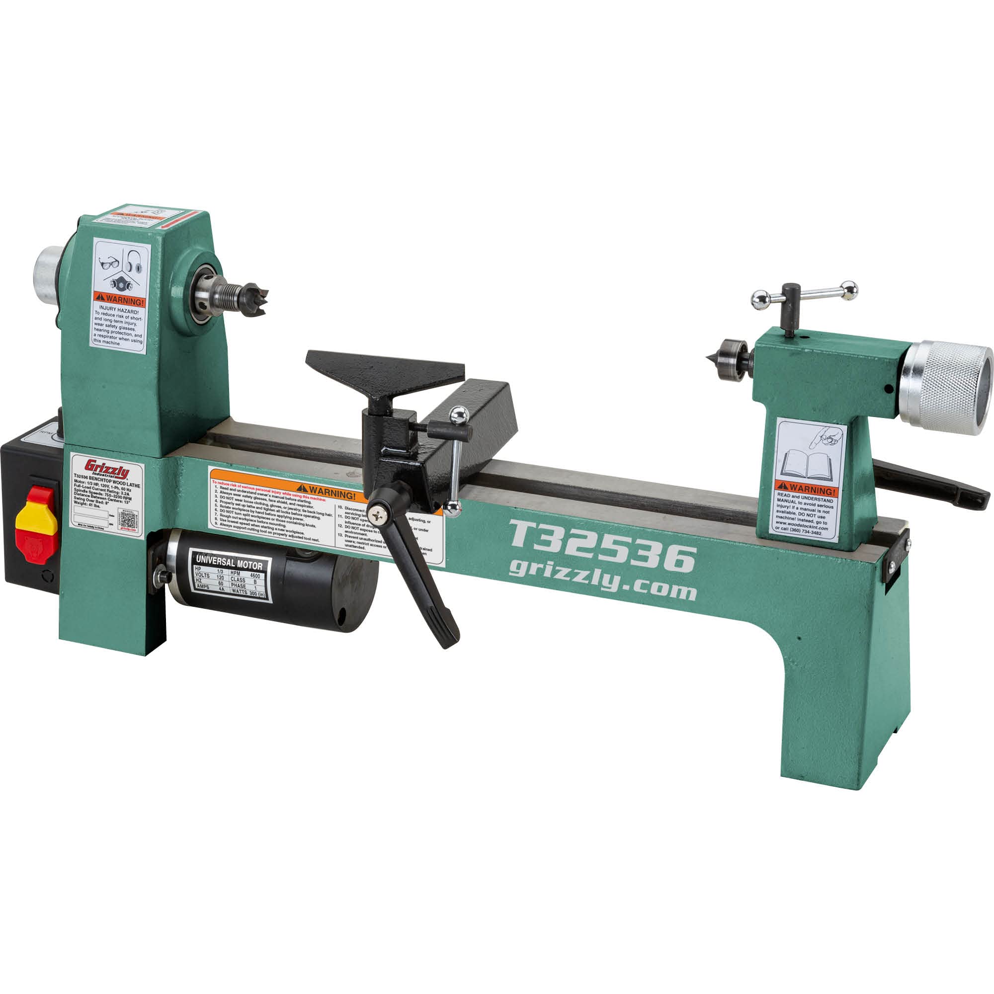 Grizzly Industrial T32536 8" x 13" Benchtop Wood Lathe