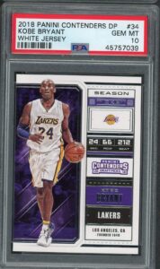 kobe bryant 2018 panini contenders draft picks white jersey basketball card #34 graded psa 10 gem mint