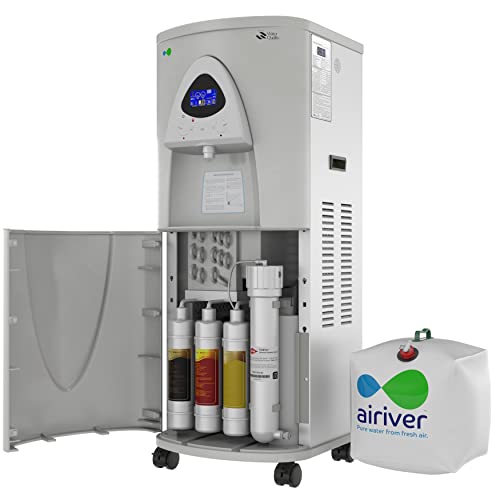 Airiver 5-in-1 Atmospheric Water Generator, Reverse Osmosis and Dehumidifier Filtration Machine in One - 30L/Day - Alkaline, Ionized, Mineralized Water - Home, Preppers and Offgrid- Hot/Cold Dispenser