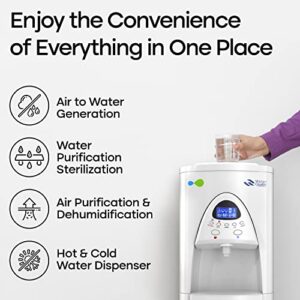 Airiver 5-in-1 Atmospheric Water Generator, Reverse Osmosis and Dehumidifier Filtration Machine in One - 30L/Day - Alkaline, Ionized, Mineralized Water - Home, Preppers and Offgrid- Hot/Cold Dispenser