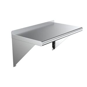 express kitchquip nsf certified 18 gauge heavy duty stainless steel wall shelf with brackets for kitchens, utility rooms, storage, offices & home