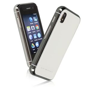 ashata palm mobile phone, 4g fingerprint unlocked smartphone with 2.5in screen, wifi gps bt, 2gb ram 8gb rom, mini android cellpohone, 1580mah battery (white)