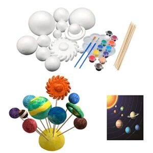 40 pack solar system model kit includes color pigments, paint tray palette, brushes,foam balls| for kids planet school science project