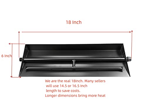 18"-24" Burner Pan for Gas Fireplace Gas Fireplace Burner Gas fire pits Gas Logs Propane Burner (18 Inch Two Pipe)