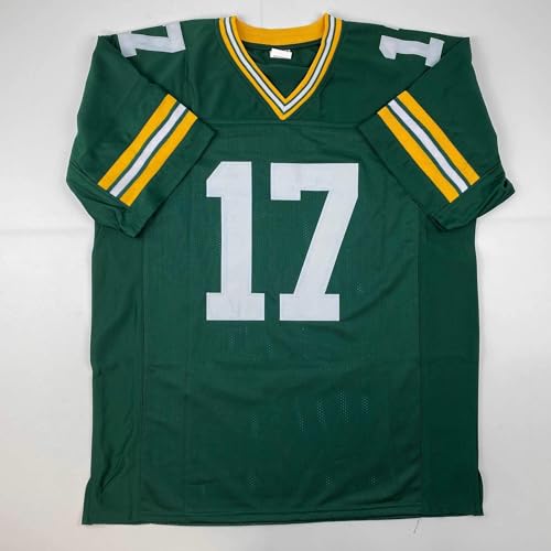 Facsimile Autographed Davante Adams Green Bay Green Reprint Laser Auto Football Jersey Size Men's XL