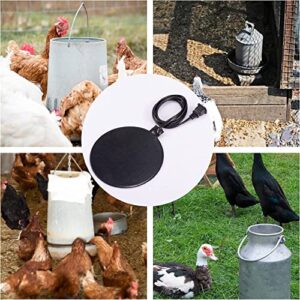 Chicken Waterer Heater for Winter, 18W Poultry Founts De-icer Heated Base with 5.6ft Power Cord for Chicken Coop 1-3 Gallons Metal Water Stock Tank, 2 Pcs