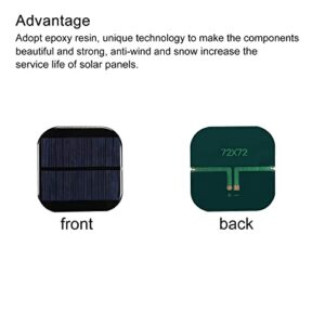 MECCANIXITY Mini Solar Panel Cell 5.5V 130mA 0.715W 72mm x 72mm for DIY Electric Power Project Pack of 5