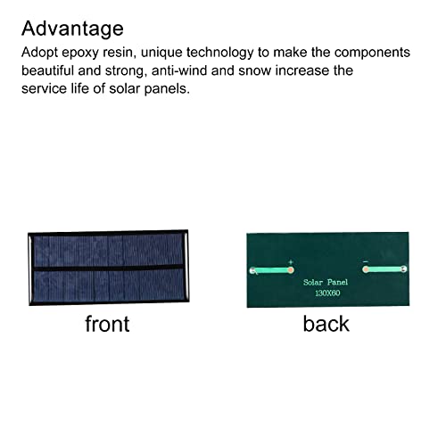 MECCANIXITY Mini Solar Panel Cell 5V 200mA 1W 130mm x 60mm for DIY Electric Power Project Pack of 2