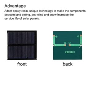 MECCANIXITY Mini Solar Panel Cell 2V 150mA 0.3W 60mm x 60mm for DIY Electric Power Project Pack of 5