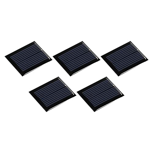 MECCANIXITY Mini Solar Panel Cell 1V 80mA 0.08W 30mm x 25mm for DIY Electric Power Project Pack of 5