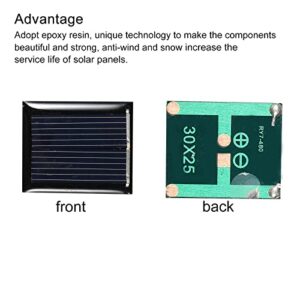 MECCANIXITY Mini Solar Panel Cell 1V 80mA 0.08W 30mm x 25mm for DIY Electric Power Project Pack of 5