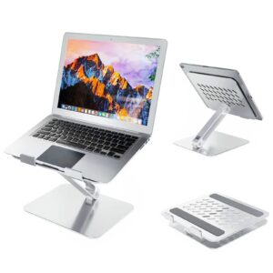 laptop stand for desk, laptop stand, computer stand, foldable height adjustable ventilated aluminium portable laptop stand, for men working from home tech gifts, fits for all 10-17.3" thin laptops
