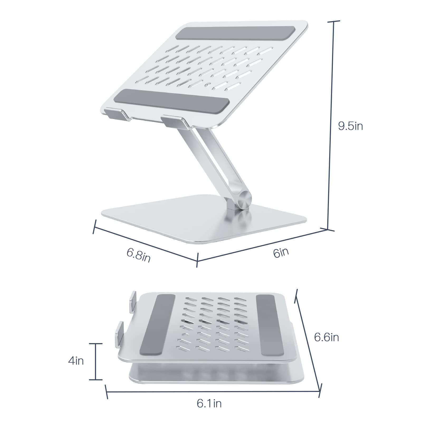 Laptop Stand for Desk, Laptop Stand, Computer Stand, Foldable Height Adjustable Ventilated Aluminium Portable Laptop Stand, for Men Working from Home Tech Gifts, Fits for All 10-17.3" Thin Laptops