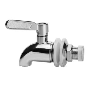 replacement spigot for beverage dispenser, stainless steel spigot for drink dispenser, ​water dispenser faucet, food grade, with anti-clogging cap (1pack)