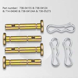 AMTHKNO 25 pcs Shear Pins + 25 pcs Cotters Pins for Snowblower - Replacement 738-04124A and 714-04040 Shear Pin Kits Compatible with MTD Cub Cadet Craftsman Troy Bilt Snowblowers, 25 Set.