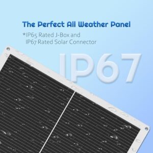 Alrska 200 Watt Flexible Solar Panel, 12 Volt Monocrystalline Semi-Flexible Solar Panels Bendable Mono Off-Grid Charger for Marine, RV, Cabin, Van, Car and Uneven Surfaces