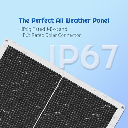 Alrska 200 Watt Flexible Solar Panel, 12 Volt Monocrystalline Semi-Flexible Solar Panels Bendable Mono Off-Grid Charger for Marine, RV, Cabin, Van, Car and Uneven Surfaces