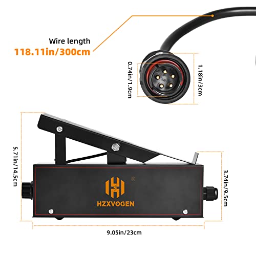 HZXVOGEN TIG Welding Foot Pedal Remote Amperage Controller Foot Pedal Switch Remote Current Controller 5 Pins TIG Pulse AC DC Welding Machine for 250P AC DC