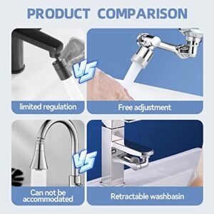 Faucet Extender,1080 Degree Rotating Faucet Extender Large Angle Rotating Robot Arm Nozzle Faucet Adapter, Faucet Aerator, ink Faucet Extender For Gargle and Eyewash