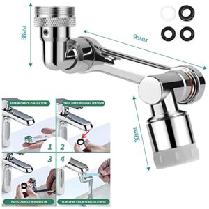 Faucet Extender,1080 Degree Rotating Faucet Extender Large Angle Rotating Robot Arm Nozzle Faucet Adapter, Faucet Aerator, ink Faucet Extender For Gargle and Eyewash