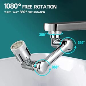 Faucet Extender,1080 Degree Rotating Faucet Extender Large Angle Rotating Robot Arm Nozzle Faucet Adapter, Faucet Aerator, ink Faucet Extender For Gargle and Eyewash