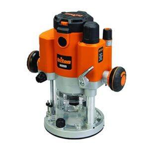 triton tra002kit 3-1/4 hp, 15 amp dual mode precision plunge router with built-in router lift and accessories, orange
