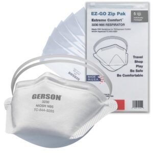 gerson pouch respirator face masks - white respirator masks for adults, 3230 series