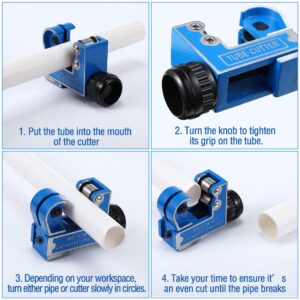 2 Pcs Mini Steel Tube Cutter Tool, Mini Tubing Cutter Pipe Cutter Tube Cutter Tool of Diameter from 1/8 to 1-1/8 Inch (3-28 Mm), Tube Pipe Cutter for Copper Brass Aluminum, Thin Stainless Steel Tube