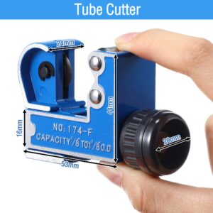 2 Pcs Mini Steel Tube Cutter Tool, Mini Tubing Cutter Pipe Cutter Tube Cutter Tool of Diameter from 1/8 to 1-1/8 Inch (3-28 Mm), Tube Pipe Cutter for Copper Brass Aluminum, Thin Stainless Steel Tube