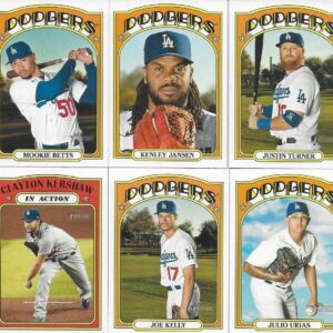 Los Angeles Dodgers 2021 Topps Heritage Series Complete Mint Hand Collated 30 Card Team Set Featuring Mookie Betts and Clayton Kershaw Plus and World Series and Others