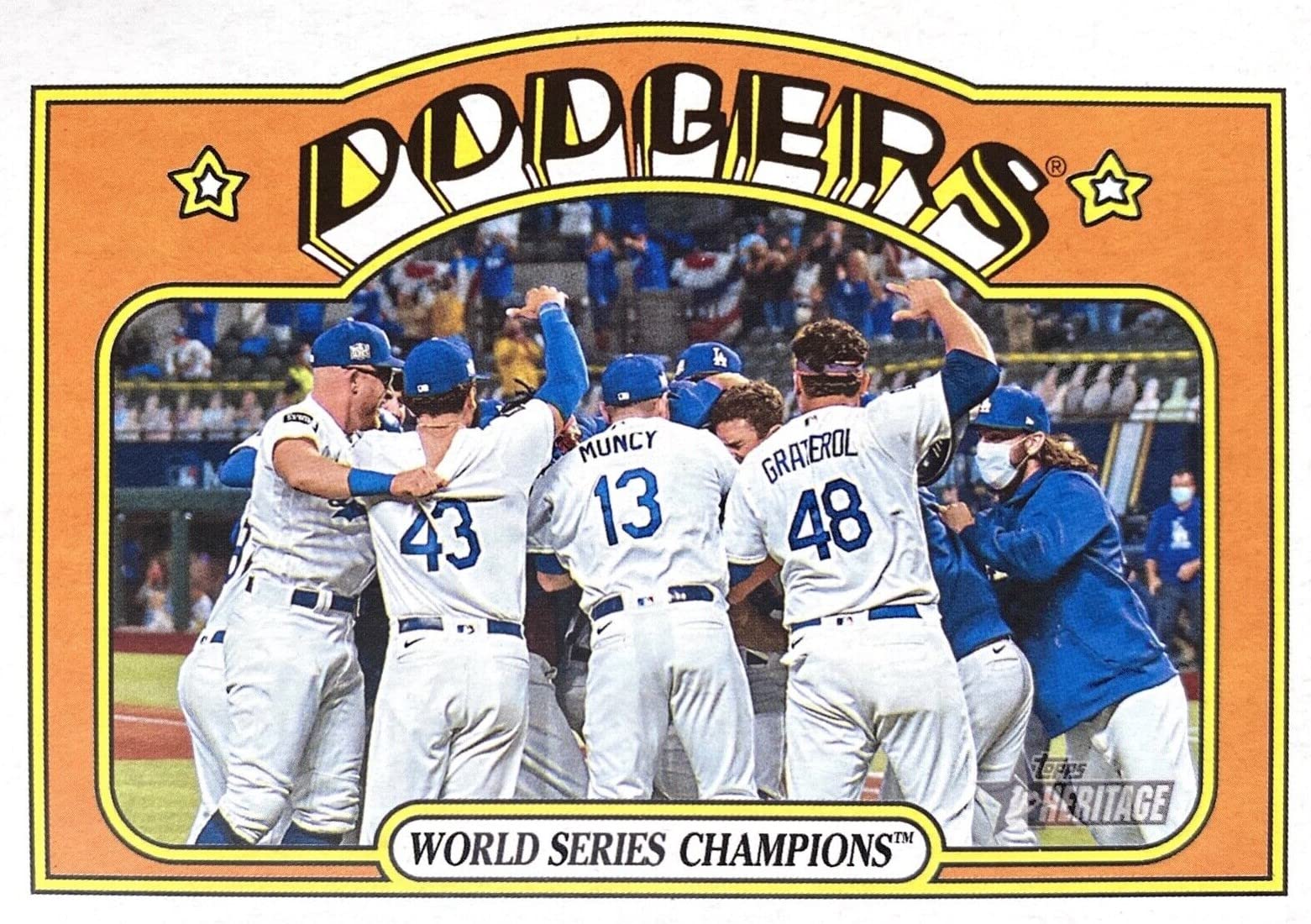 Los Angeles Dodgers 2021 Topps Heritage Series Complete Mint Hand Collated 30 Card Team Set Featuring Mookie Betts and Clayton Kershaw Plus and World Series and Others