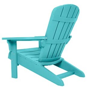 Keter Teton Adirondack Weather Resistant Furniture for Entertaining by The Pool, Patio and Fire Pit, Easy Assembly Outdoor Seating, Weatherwood