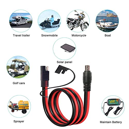 AJDPOI SAE Solar Connector to DC 8mm Adapter 14AWG DC 8mm Male to SAE Cable Compatible with Explorer 160 240 500 1000 and GZ Portable Backup Power Station for RV & Solar Generator Portable Solar Panel