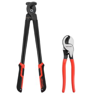 maxpower 2 pcs cable cutter set, 10-inch and 14 inches heavy duty cable cutters for cutting copper and aluminum cable