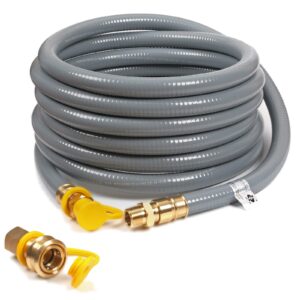 24ft 3/4" natural gas hose, 3/4 inch natural gas conversion kit gas grill hose with quick connect fitting,grill connectors & hoses for patio heater,griddle,dynamo and outdoor ng/lp propane appliance