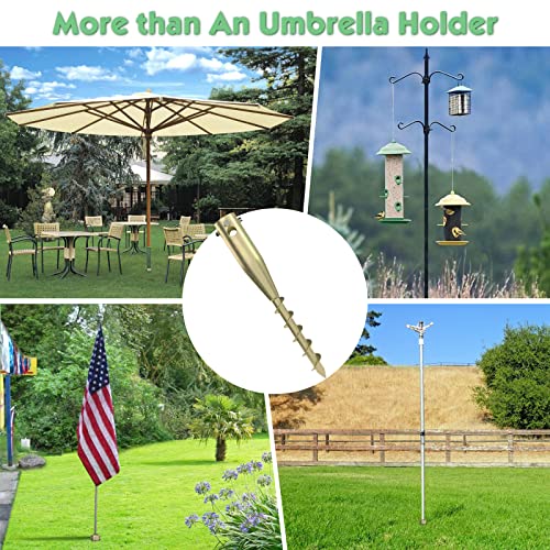 Portable Umbrella Base,Heavy Duty Beach Metal Umbrella Sand Anchor for Flag, Christmas Tree, Umbrella, Fishing Rod, Outdoor Park Patio Beach Umbrella Stake for Use in Ground, Soil, Grass, Sand