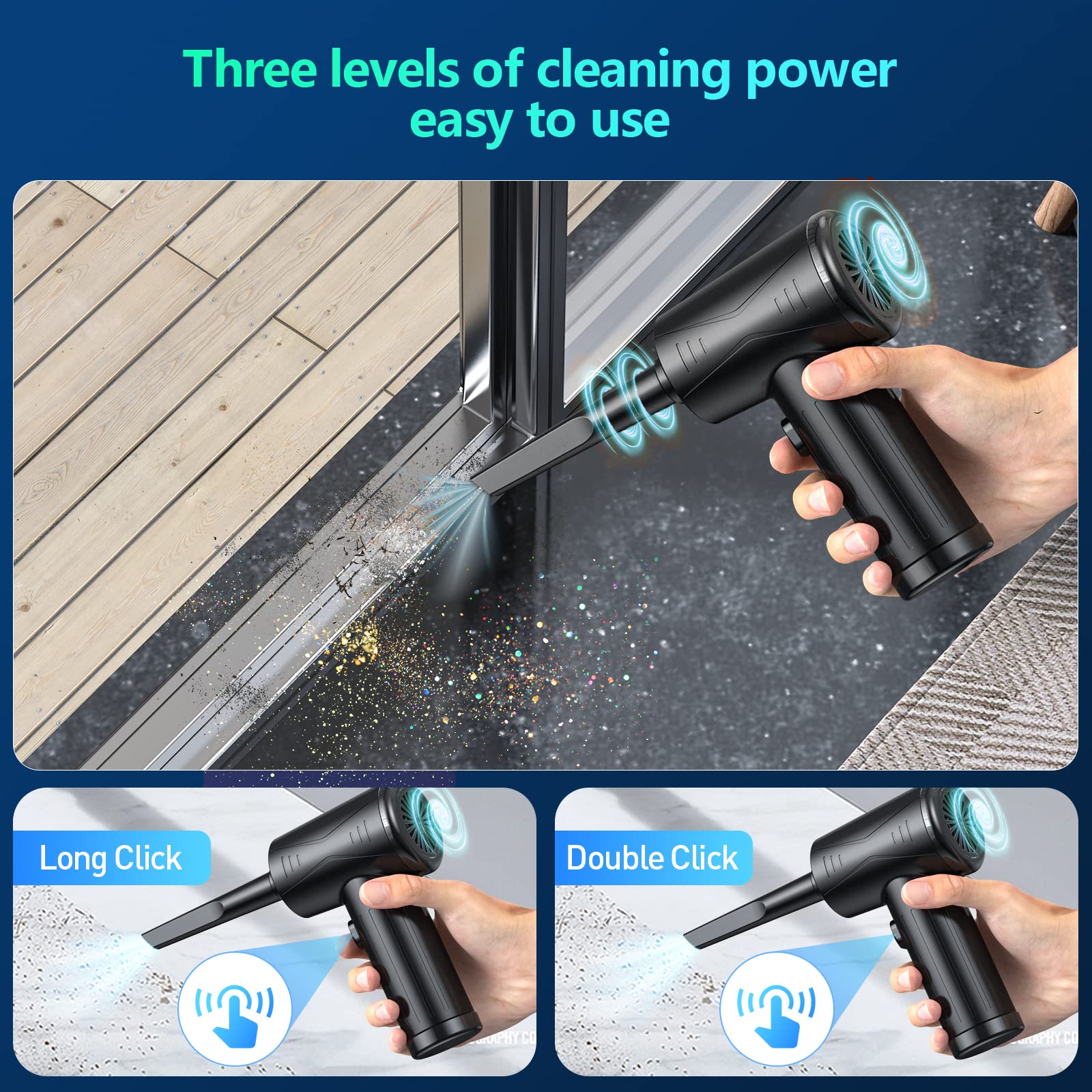 Compressed-air-duster-Keyboard-cleaner-20W RPM Electric air dusters-Replace air can-no Canned air Duster-pc Cleaning-air Blower-Cordless air Duster for Computers-Compressed air 7600mAh