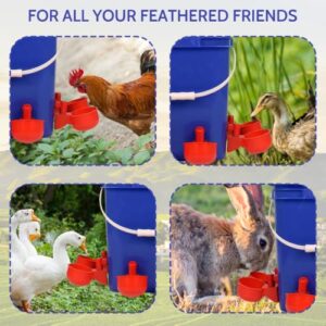 Nordun 12 Pack Chicken Waterer Cups, Automatic Chicken Water Feeder Kit 3/8 Inch Thread Automatic Filling Waterer Poultry Drinking Bowl Suitable for Ducks, Geese, Turkeys, and Bunny Rabbit