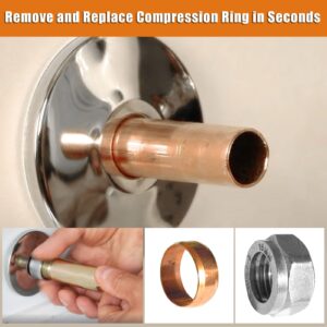 Compression Sleeve Puller Tool Remove Nut & Ferrule Of Pipe 03943, Sleeve Remover For 1/2” Compression Fittings Only, Corroded & Frozen Supply Stops, Plumbing Tools Compression Ring Removal Tool