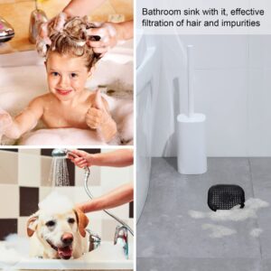 4 Pieces Shower Drain Hair Catcher Bathtub Stopper Home Drain Protectors Drain Cover with Sucker Water Trap Sink Cover for Bathroom Bathtub and Kitchen (Black)