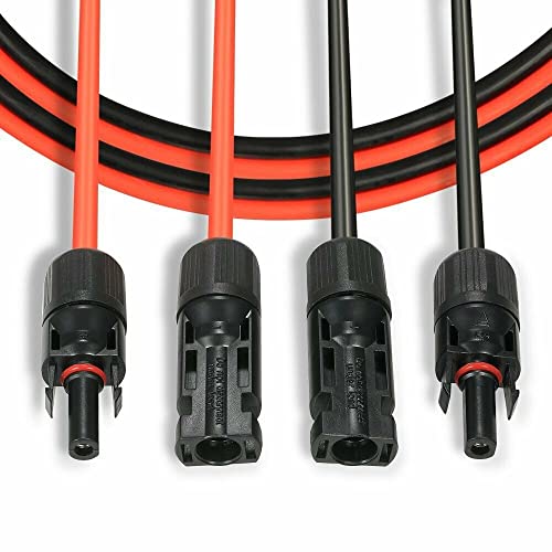 Vorole 10AWG/6mm² Solar Panel Extension Cable, 20FT Cable Wire with Female&Male Connector, 1 Pair Black&Red