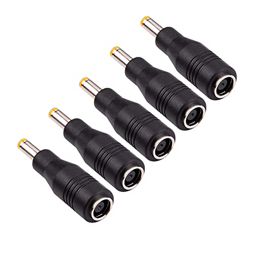 KarlKers 8mm Dc Power Plug, DC 8mm Female to 5.5mm X 2.5mm Male Connector, DC7909 to DC5525 (DC5521) for Solar Generator Portable Power Station, Rechargeable Battery, UAV, Surveillance Camera 5 Pack