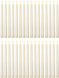 36 pieces flameless taper candles 11 inch flickering candle lights faux led candles battery operated candles electric fake candles for christmas halloween birthday wedding party supplies (ivory)