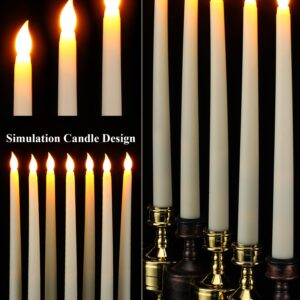 36 Pieces Flameless Taper Candles 11 Inch Flickering Candle Lights Faux LED Candles Battery Operated Candles Electric Fake Candles for Christmas Halloween Birthday Wedding Party Supplies (Ivory)