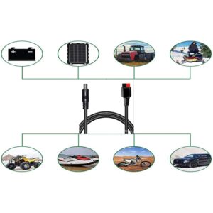 LIXINTIAN 8mm Extension Cable,16AWG 30A to DC 8020 DC Male Adapter Cable for Solar Generator Portable Power Station and Solar Panel-1.5M/4.9Ft