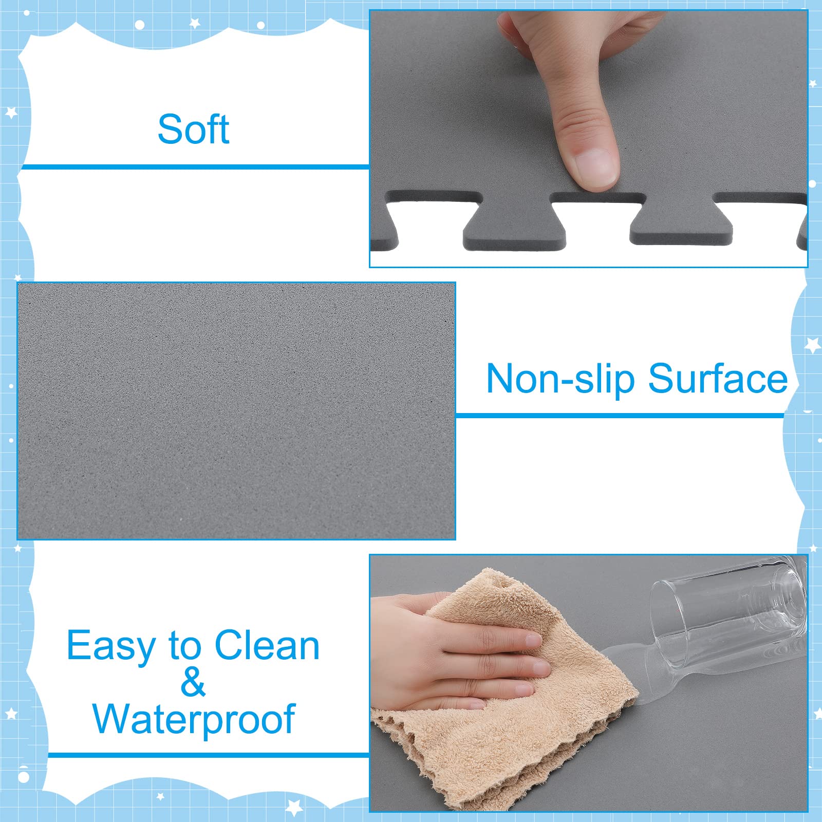 Jutom 78 Inch Diameter 21 Pcs Hot Tub Mat Interlocking Foam Ground Hot Tub Flooring Protector Inflatable Non Slip Pool Spa Floor Pad for Outdoor Balcony Shower(1/2 Inch)