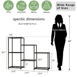 YUJCHMTZN Metal Plant Stand Indoor Metal Plant Stands Outdoor Tiered Plant Shelf for Multiple Plants, 3 Tiers 7 Potted Ladder Plant Holder Table Plant Pot Stand for Window Garden Balcony Living Room