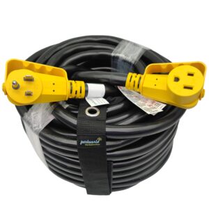 parkworld 6 awg nema 6-50 extension cord for welder and ev charger, 6 gauge welder extension cord, 3-prong, 50 amp, 250 volts, 12500 watts (100ft)